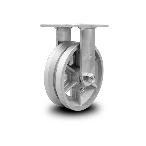 6 Inch V Groove Semi Steel Wheel Rigid Caster with Ball Bearing